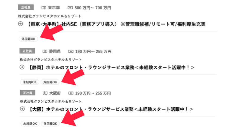 外国人向けツギノシゴト【日本】の求人内容